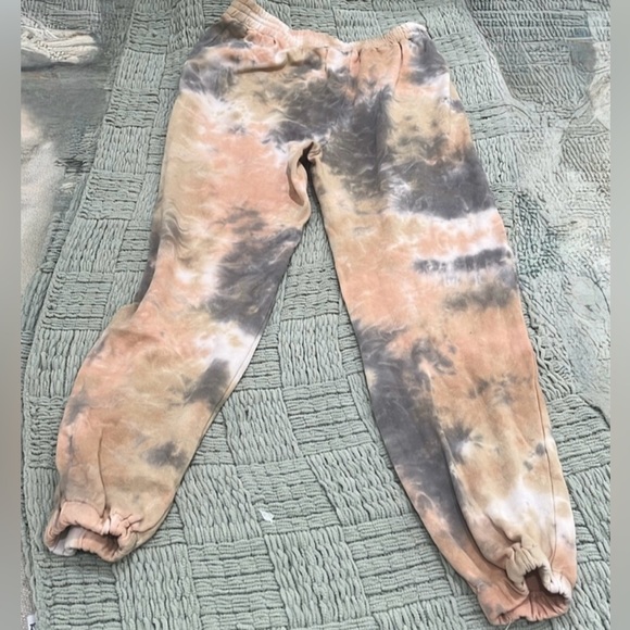 Lush Womens Coral Yell Tie Dye Smocked Waist Jogger Pull On Pants size M - Picture 4 of 6